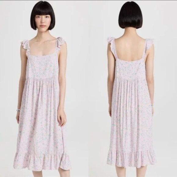 NWT Sokie Collective The Summer Flutter Dress in Lavender Yellow Floral Small - Picture 1 of 2